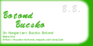 botond bucsko business card